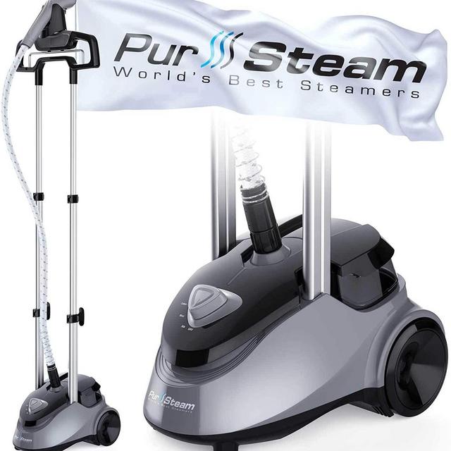 PurSteam Garment Steamer Professional Heavy Duty Industry Leading 2.5 Liter (85 fl.oz.) Water Tank, 60+min of Continuous Steam with 4 Level Steam Adjustment