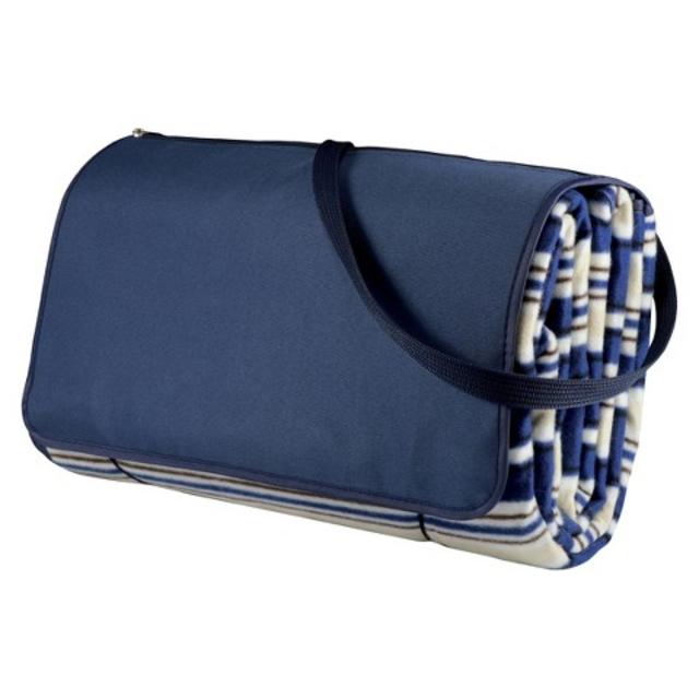 Picnic Time Blanket Tote XL - Blue Stripes / Navy product details page