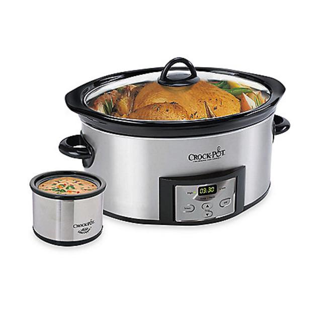 Crock-Pot® Stainless Steel 6-Quart Countdown Oval Slow Cooker with Dipper