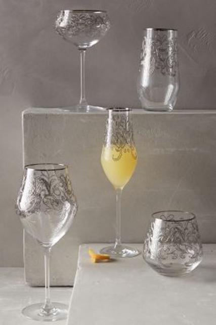 Etched Fern Glassware