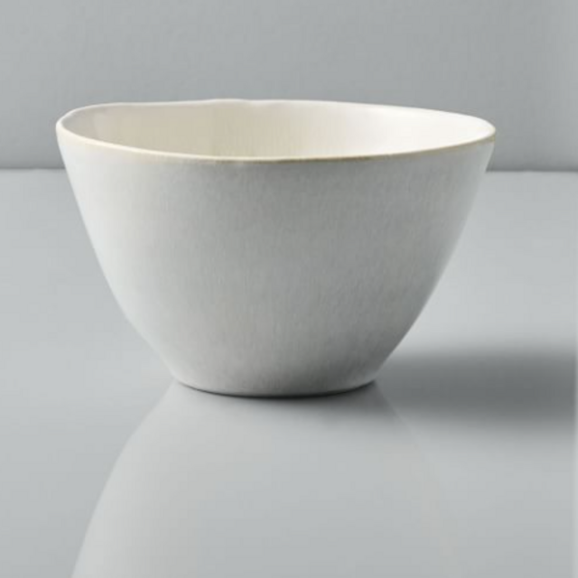 Reactive Stoneware Cereal Bowls (set of 4)- WHITE