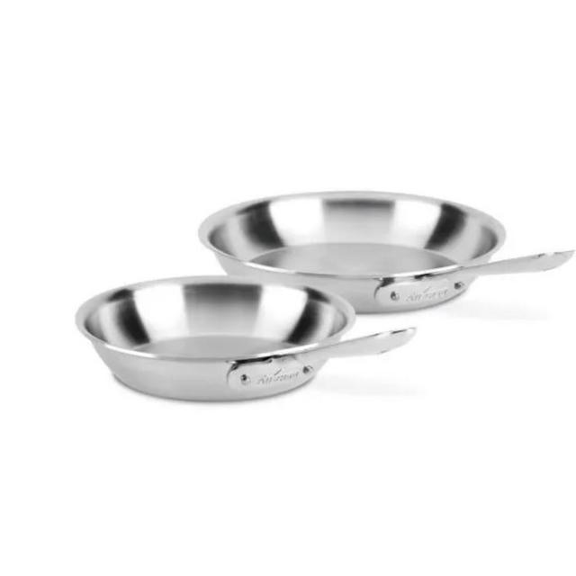 D5 Stainless 5-ply Bonded Cookware Set, 2 piece Deep Skillet Set, 8.5 & 10.5 inch