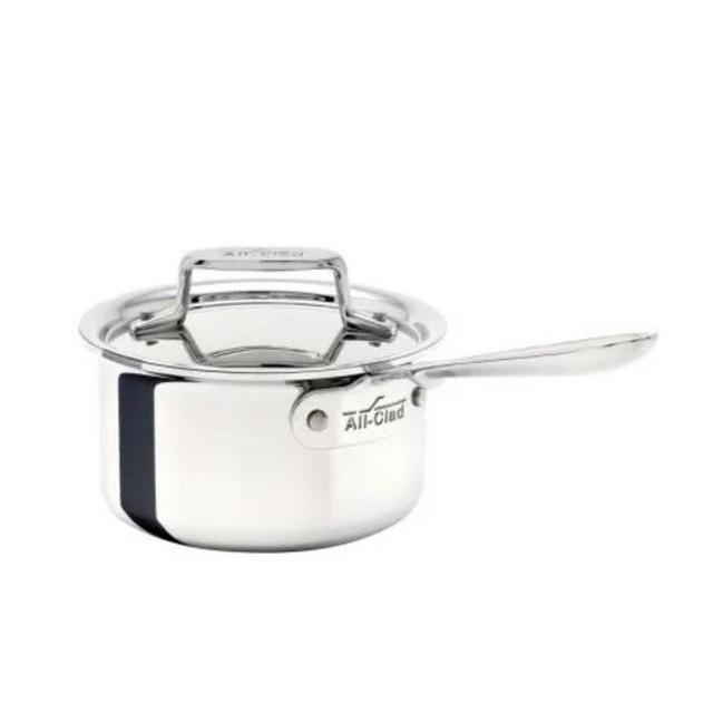D5 Stainless Polished 5-ply Bonded Cookware, Sauce Pan with lid, 1.5 quart