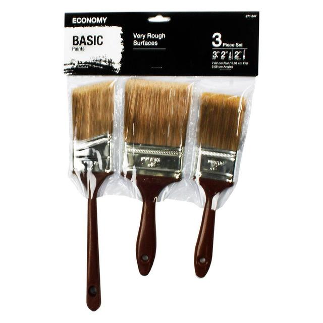 2 in. Flat, 3 in. Flat and 2 in. Angle Sash Paint Brush Set (3-Piece)