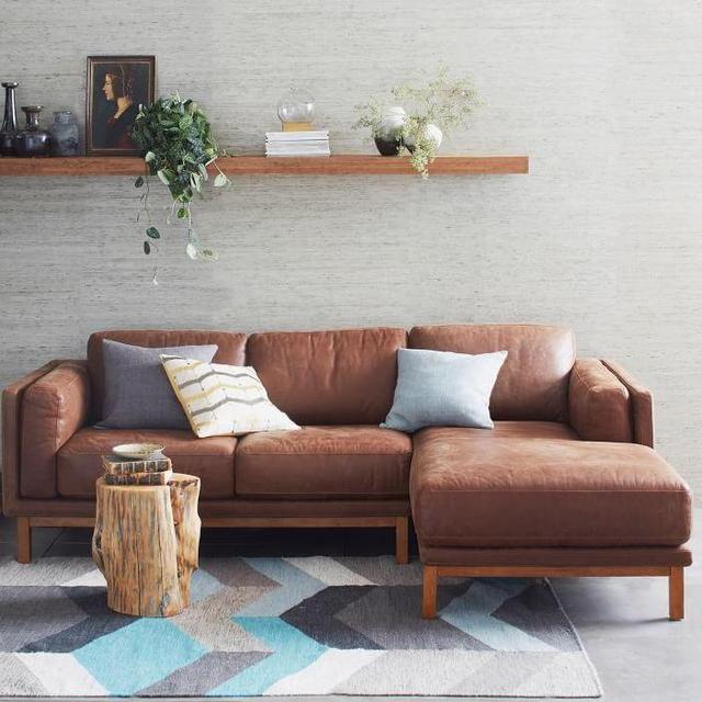 Dekalb Leather 2-Piece Chaise Sectional