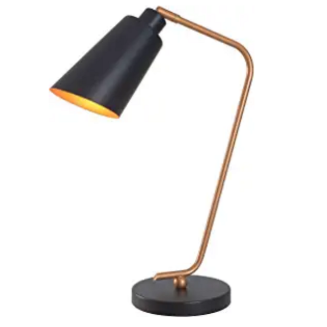 Amazon - Kenroy Home 32940BL Alvar, Desk Lamp, Matte Black with Antique Bronze