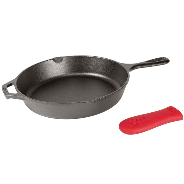 Amazon - Lodge Cast Iron Skillet with Silicone Hot Handle Holder, 10.25 Inch Diameter