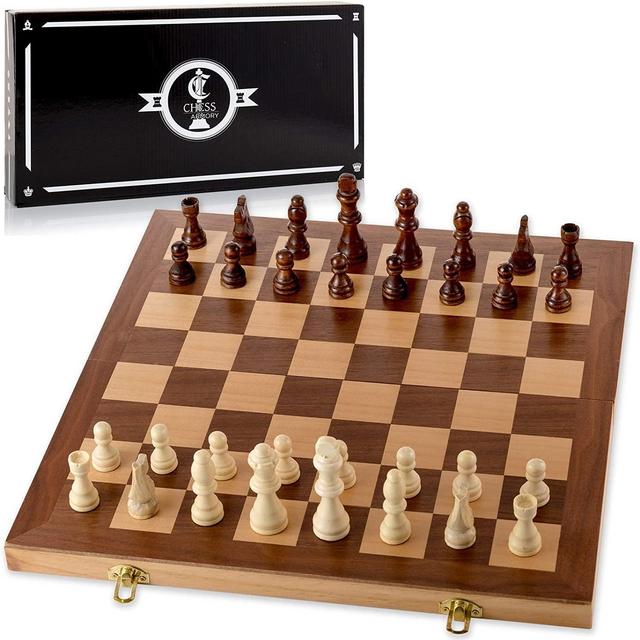 Amazon - Wooden Chess Set with Felted Interior Storage