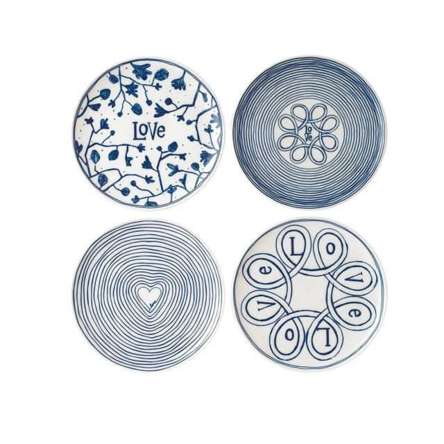 ED by Ellen - Blue Love Plate Set of 4