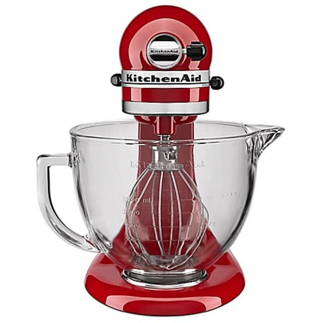 KitchenAid® 5 qt. Stand Mixer in Empire Red with Glass Bowl