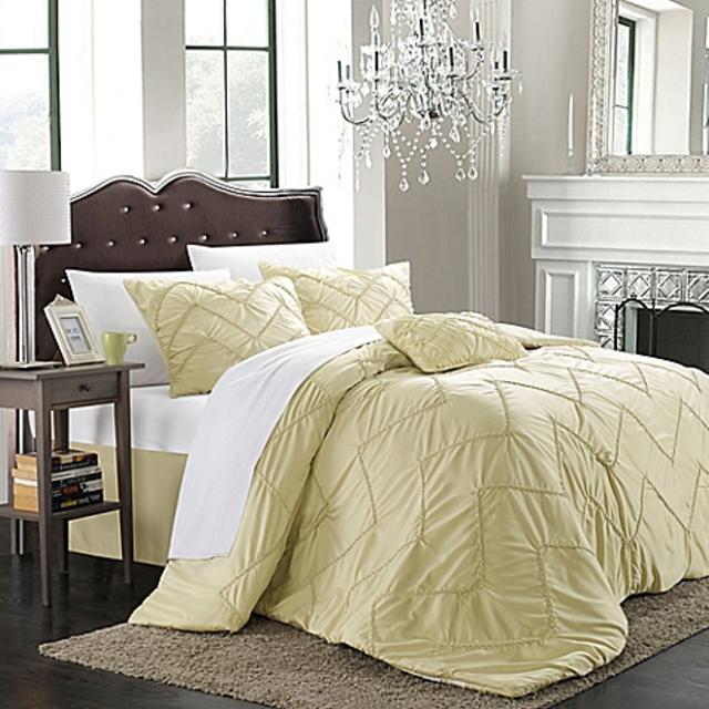Chic Home Ella 8-Piece Queen Duvet Cover Set in White