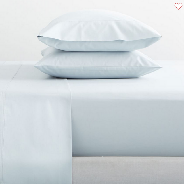 Percale Sheet Set (Queen, Pearl Blue)