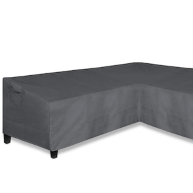 Easy-Going Patio V-Shaped Sectional Sofa Cover, Waterproof Outdoor Sectional Cover,Heavy Duty Garden Furniture Cover with Air Vent 100" L (on Each Side) x 33.5" D x 31" H, Dark Gray