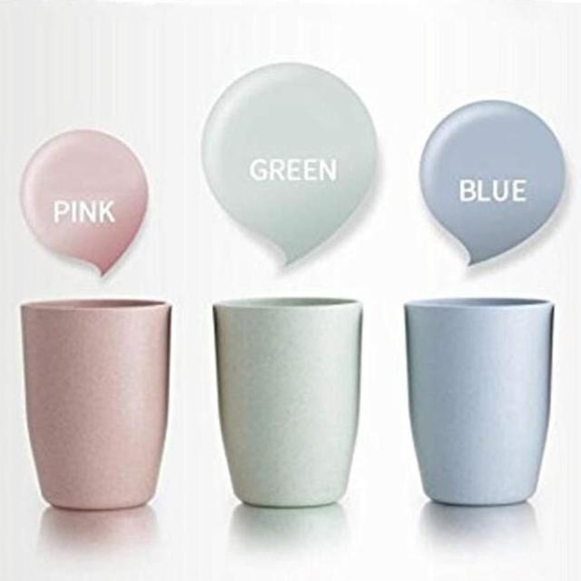 Fyuan Multicolor Biodegradable Unbreakable Wheat Straw Water Cup Mug Tumblers 14oz for Coffee, Tea, Water, Milk, Juice, Set of 4