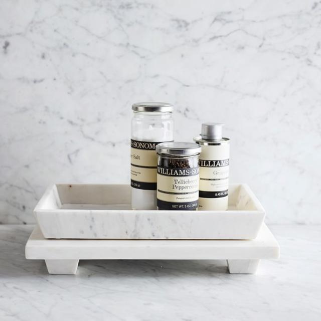 White Marble Condiment Tray