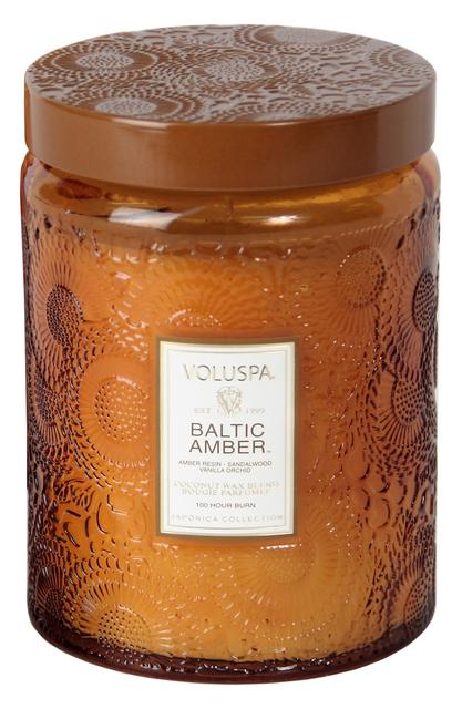 'Japonica - Baltic Amber' Large Embossed Jar Candle