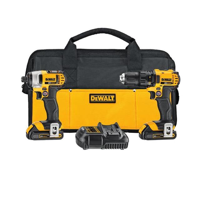 20-Volt MAX Lithium-Ion Cordless Drill/Impact Combo Kit (2-Tool) with (2) Batteries 1.5Ah, Charger and Tool Bag