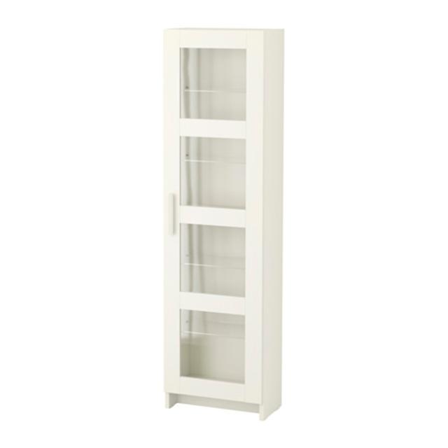 BRIMNES				Glass door cabinet, white