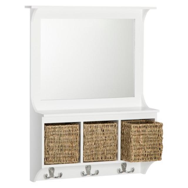 Threshold™ Entryway Mirror with Baskets and Hooks 
