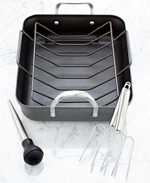 Contemporary 16" Nonstick Roaster with Roasting Rack