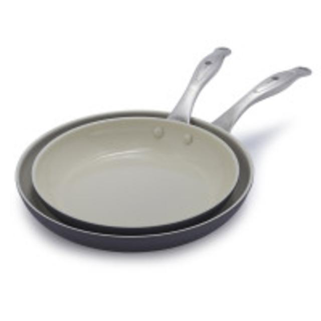 GreenPan Diamond Clad Ceramic Nonstick Skillet Set, 8" and 10"