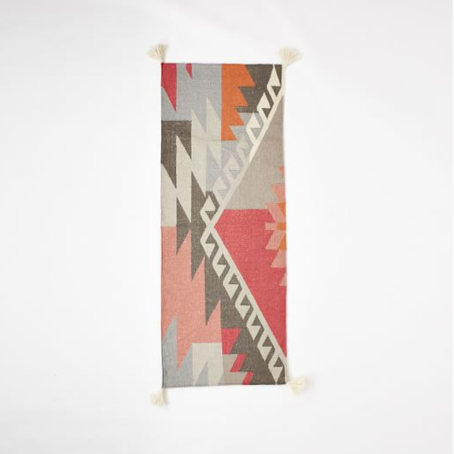 Sivas Wool Kilim Rug - Macaroon Pink Runner
