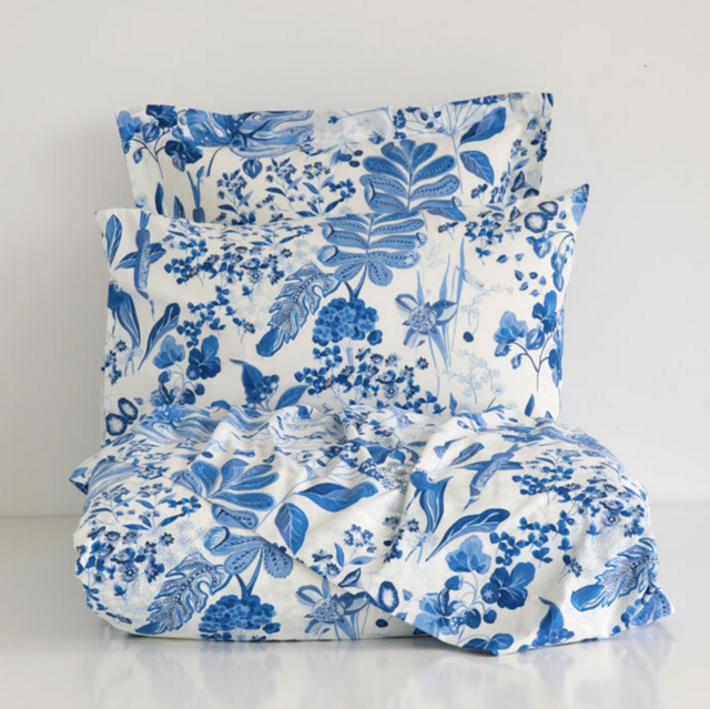 BLUE FLORAL BEDDING