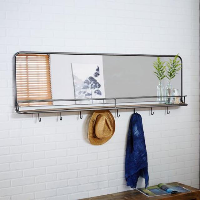 Entryway Mirror + Hooks - Large