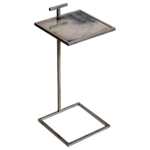 SOREN SQUARE DRINK TABLE GREY VELLUM
