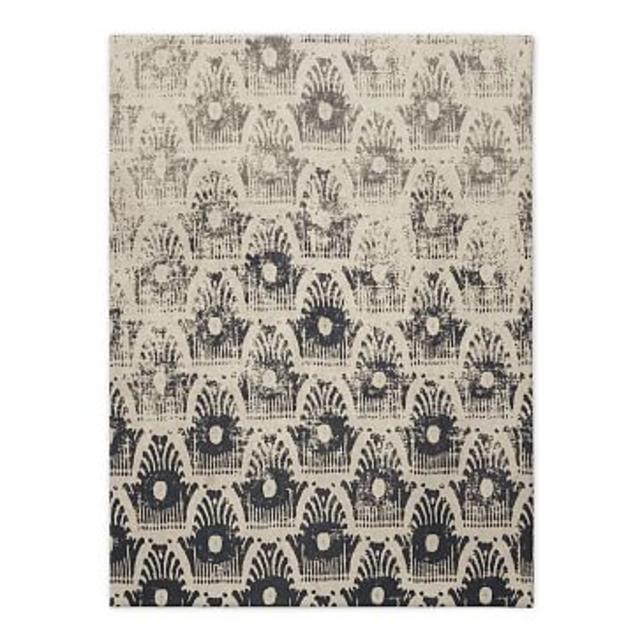 West Elm Ikat Wool Rug - Black