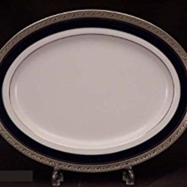 Noritake Crestwood Cobalt Platinum 12-Inch Oval Platter