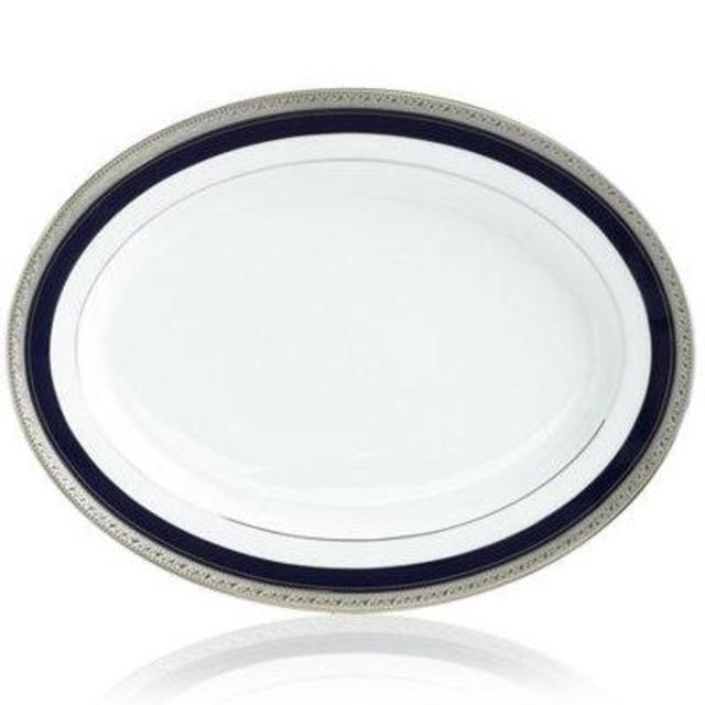 Noritake Crestwood Cobalt Platinum Oval Platter, 14-inches