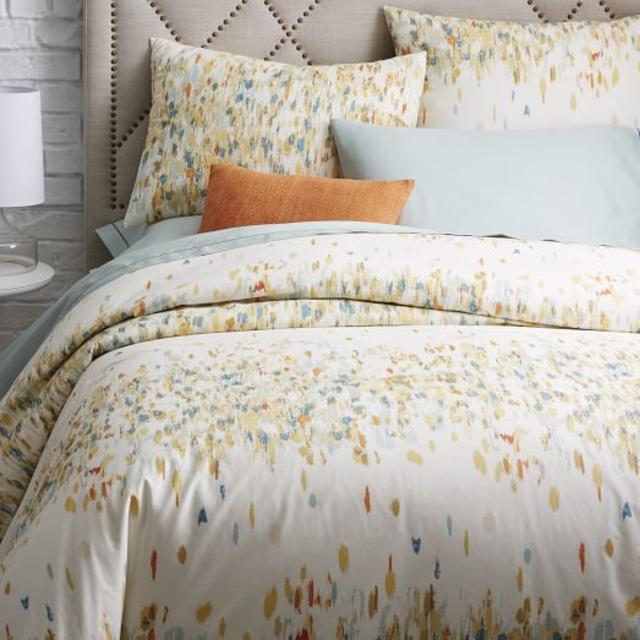Organic Paint Palette Duvet Cover, Full/Queen, Ivory