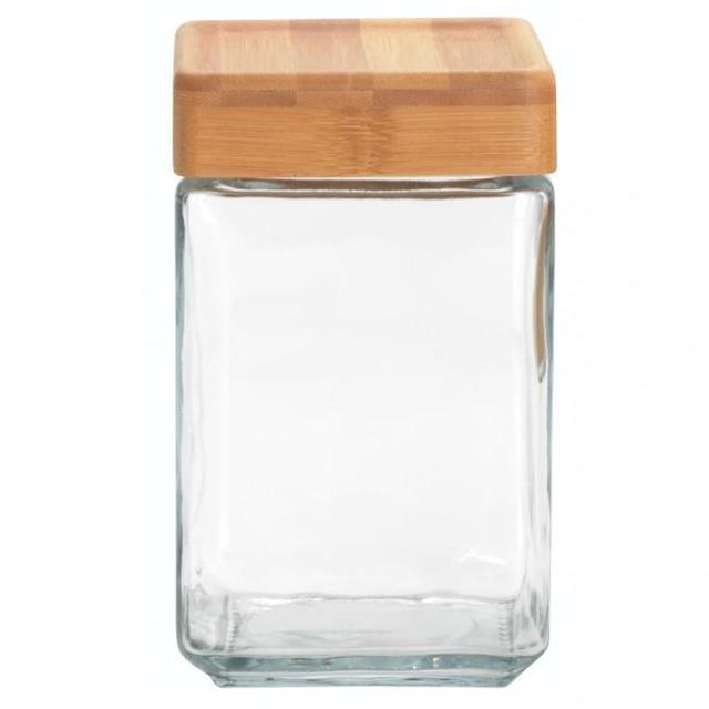 Anchor Hocking Stackable Jars with Bamboo Lid, 1.5-Quart, Set of 4