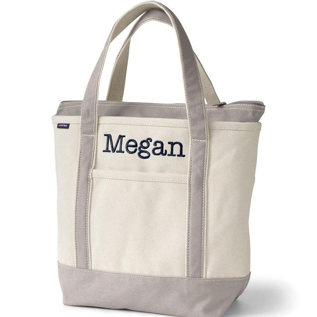 Medium Natural Zip Top Canvas Tote Bag
