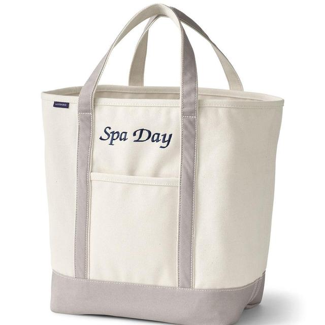 Large Natural Open Top Long Handle Canvas Tote Bag