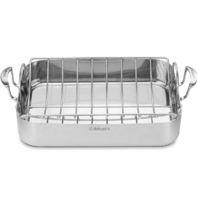 Cuisinart MCP117-16BR MultiClad Pro Stainless 16-Inch Rectangular Roaster with Rack