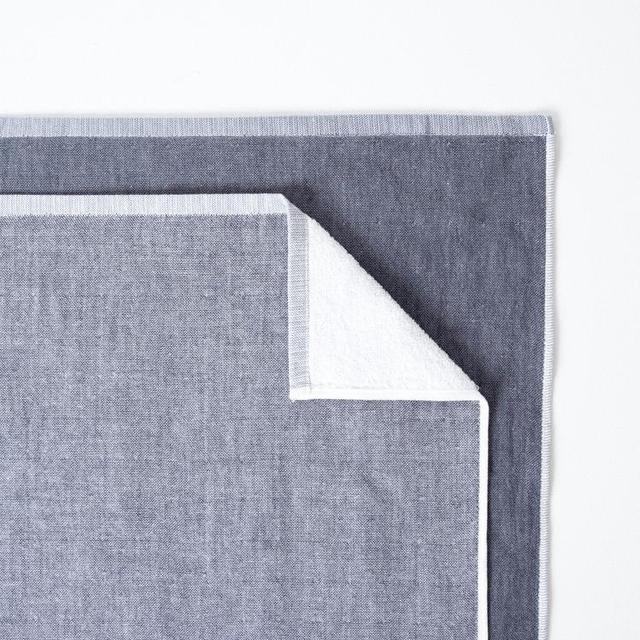 Two Tone Chambray Towel Set- Black