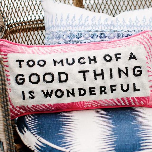 Embroidered throw pillow