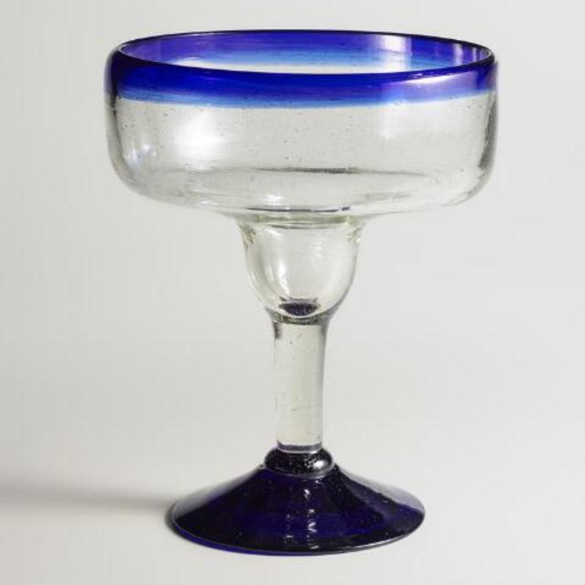 Blue Rocco Margarita Glasses, Set of 4