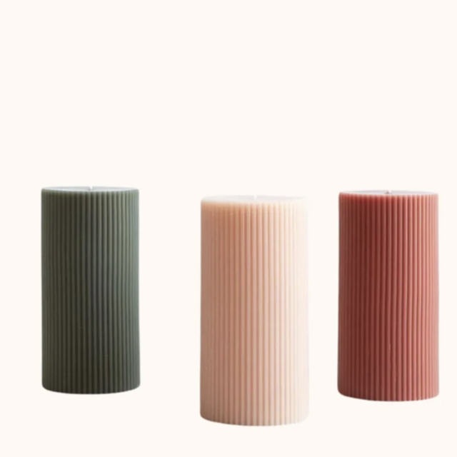 The Floral Society Fancy Ribbed Pillar Candle