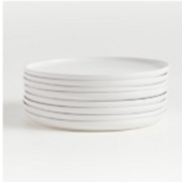 Wren Matte White Dinner Plates, Set of 8