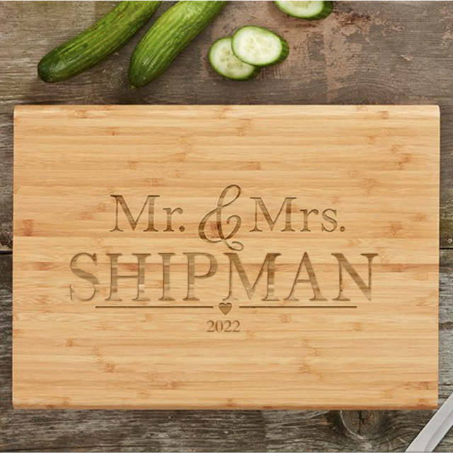 The Wedding Couple Personalized Bamboo Cutting Board