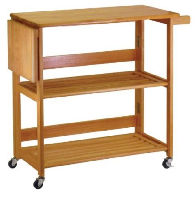 Winsome Wood Foldable Kitchen Cart, Light Oak