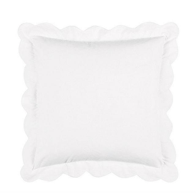 Emma Scalloped White Euro Sham