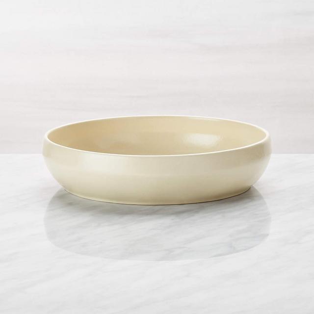 Visto Cream Stoneware Low Bowl