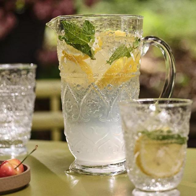 Anthropologie The Bombay Handblown Glass Pitcher
