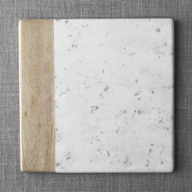 Wood Marble Square Platter