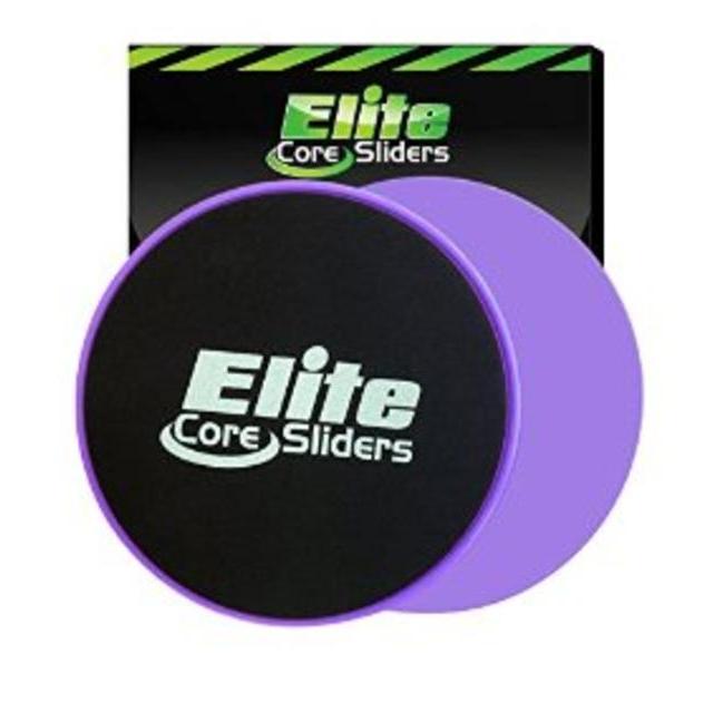 Core Exercise Sliders - 2 Dual Sided Sliding Discs for Carpet and Hardwood Floors - Purple