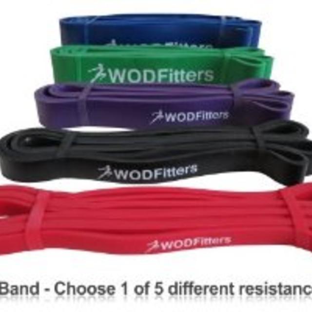 WODFitters Pull Up Assist Band, Stretch Resistance Band - Mobility Band - Powerlifting Bands - Extra Durable and Top Rated Pull-Up Assist Bands - Works with Any Pullup Station - with eGuide - SINGLE BAND